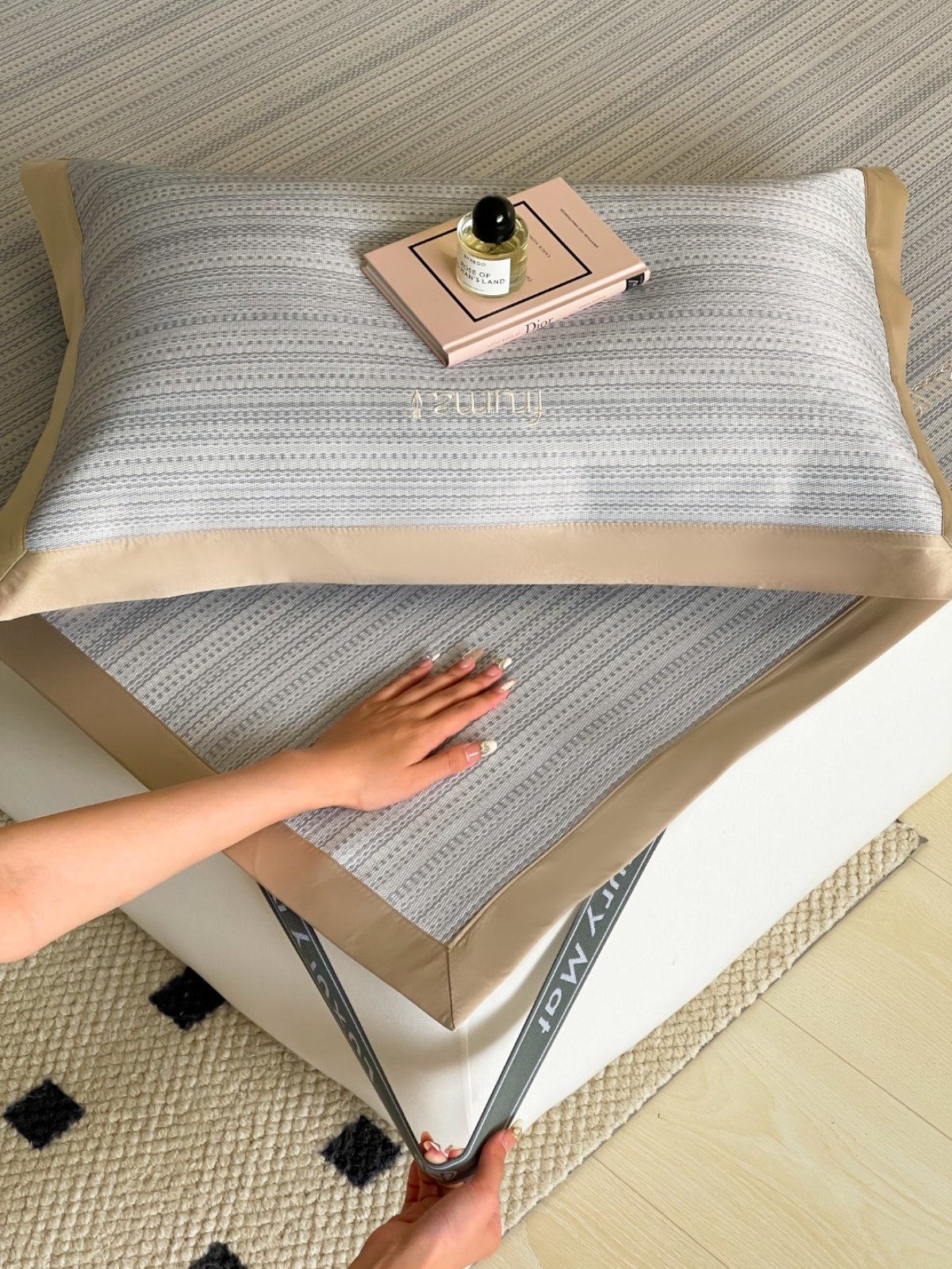 Summer Mat Fitted Sheet 3-Piece Set, Ice Silk Mat Fabric - [Size/Color] / SKU KDBG030000