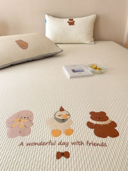 Summer Mat Fitted Sheet 3-Piece Set, Polyethylene Blend Mat Fabric